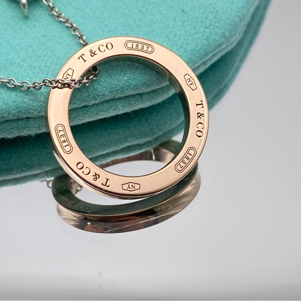 Tiffany & Co. 1837 Rubedo  Circle Pendant Necklace 16inches